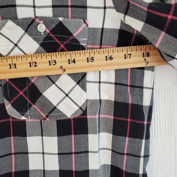 Lauren Ralph Lauren Plaid Flannel Shirt Roll Tab Pockets Womens Small - Picture 5 of 8